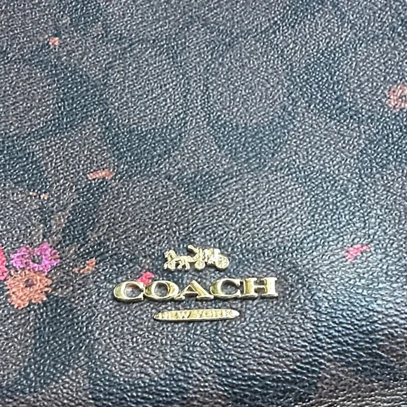 Coach Brown Shoulder Bag with Pink Floral Design - Picture 6 of 6